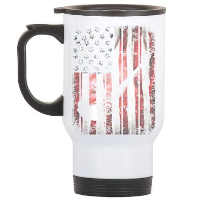 Drag Car Racing American Flag Top Fuel Dragster Hot Rod Gift Stainless Steel Travel Mug