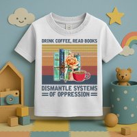 Drink Coffee Read Books Dismantle Systems Of Oppression Toddler T-Shirt