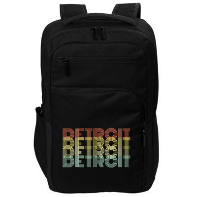 Detroit City Retro Vintage Hometown Michigan Impact Tech Backpack