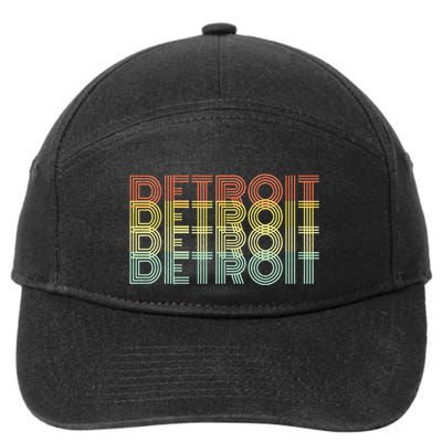 Detroit City Retro Vintage Hometown Michigan 7-Panel Snapback Hat