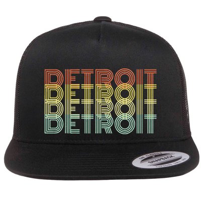 Detroit City Retro Vintage Hometown Michigan Flatbill Hat