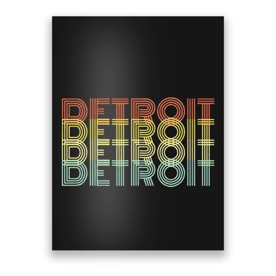Detroit City Retro Vintage Hometown Michigan Poster