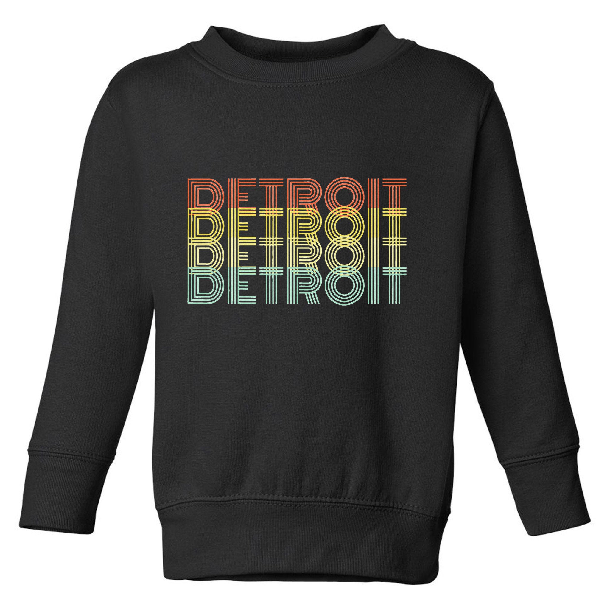 Detroit City Retro Vintage Hometown Michigan Toddler Sweatshirt