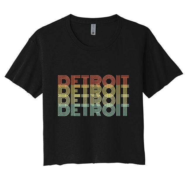 Detroit City Retro Vintage Hometown Michigan Crop Top
