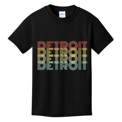 Detroit City Retro Vintage Hometown Michigan Kids T-Shirt