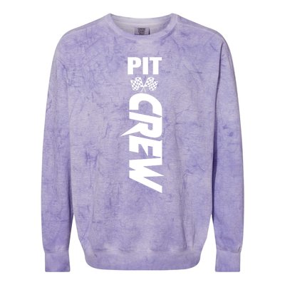 Dirt Car Racing Racetrack Speedway Race Car Team Pit Crew Gift Colorblast Crewneck Sweatshirt