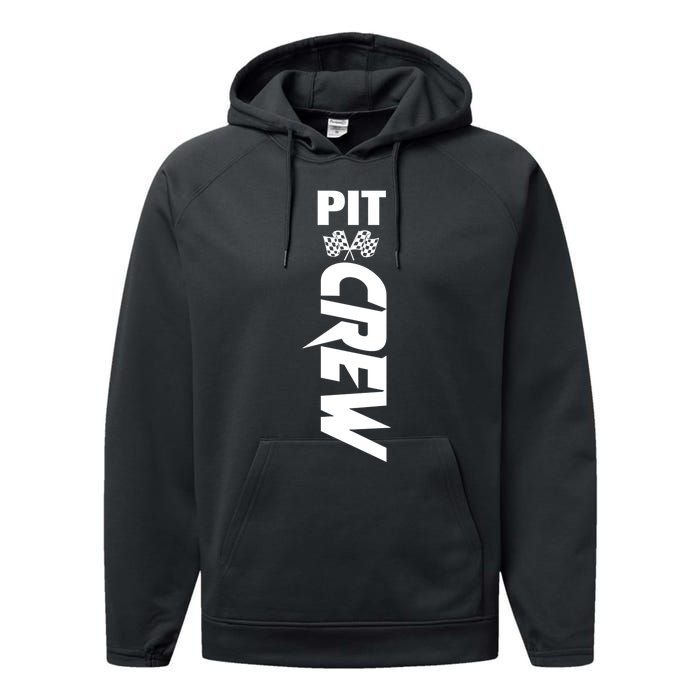 Dirt Car Racing Racetrack Speedway Race Car Team Pit Crew Gift Performance Fleece Hoodie