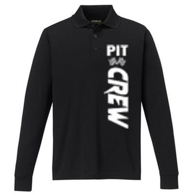 Dirt Car Racing Racetrack Speedway Race Car Team Pit Crew Gift Performance Long Sleeve Polo