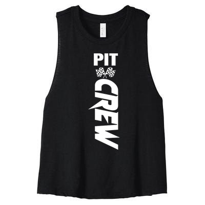 Dirt Car Racing Racetrack Speedway Race Car Team Pit Crew Gift Women's Racerback Cropped Tank