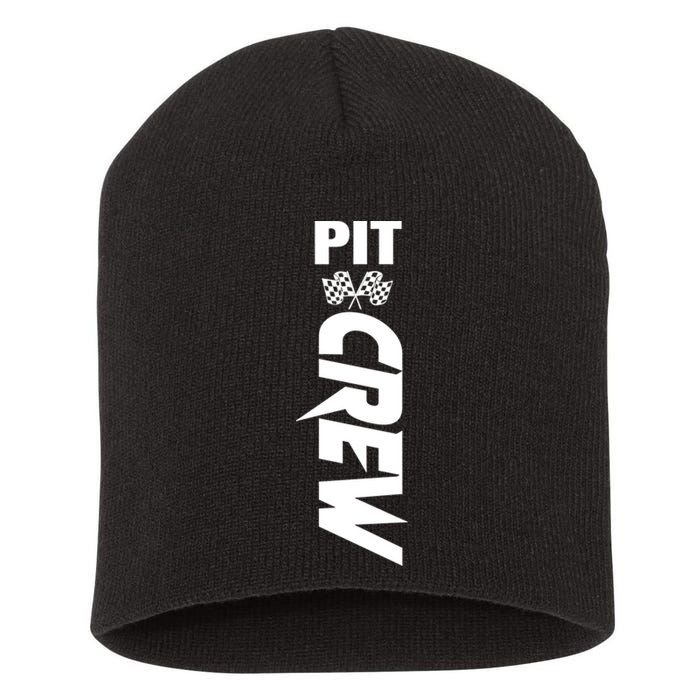 Dirt Car Racing Racetrack Speedway Race Car Team Pit Crew Gift Short Acrylic Beanie