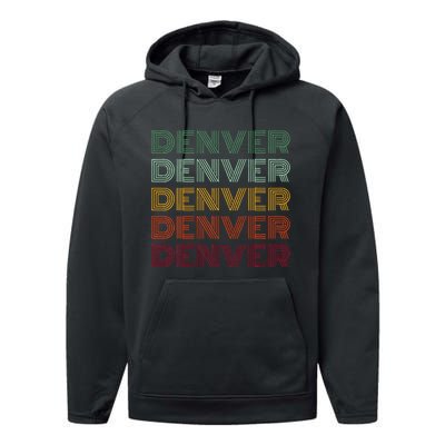 Denver City Retro Colorado Performance Fleece Hoodie