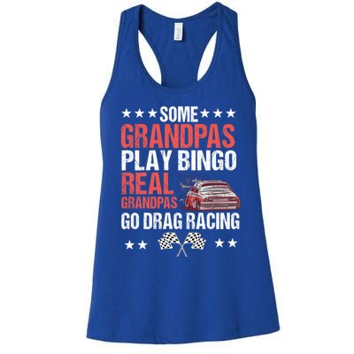 Drag Car Racing Auto Race Automobile Racer Grandfather Gift Women's Racerback Tank