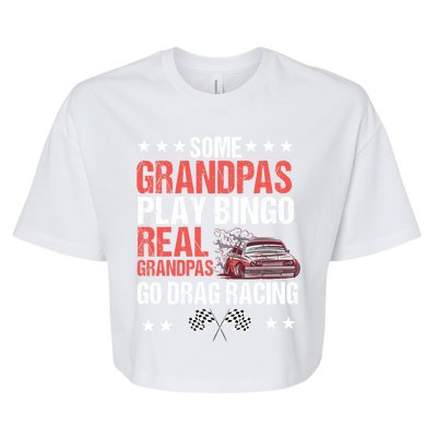 Drag Car Racing Auto Race Automobile Racer Grandfather Gift Bella+Canvas Jersey Crop Tee