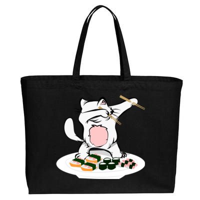 Dabbing Cagift Sushi Chef Cat Funny Kitty Gift Cotton Canvas Jumbo Tote