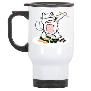 Dabbing Cagift Sushi Chef Cat Funny Kitty Gift Stainless Steel Travel Mug