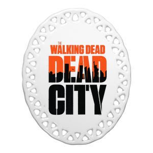 Dead City Skyline Ceramic Oval Ornament