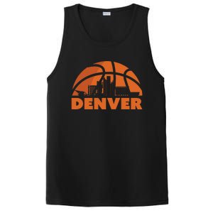 Denver City Skyline Colorado Basketball Fan Jersey PosiCharge Competitor Tank