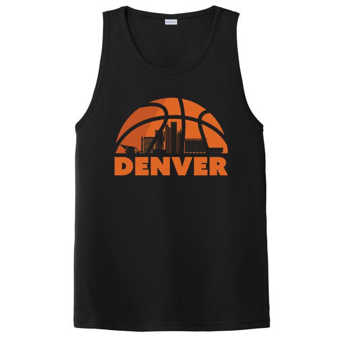 Denver City Skyline Colorado Basketball Fan Jersey PosiCharge Competitor Tank