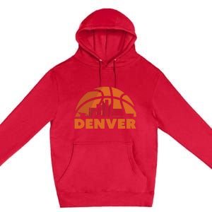 Denver City Skyline Colorado Basketball Fan Jersey Premium Pullover Hoodie