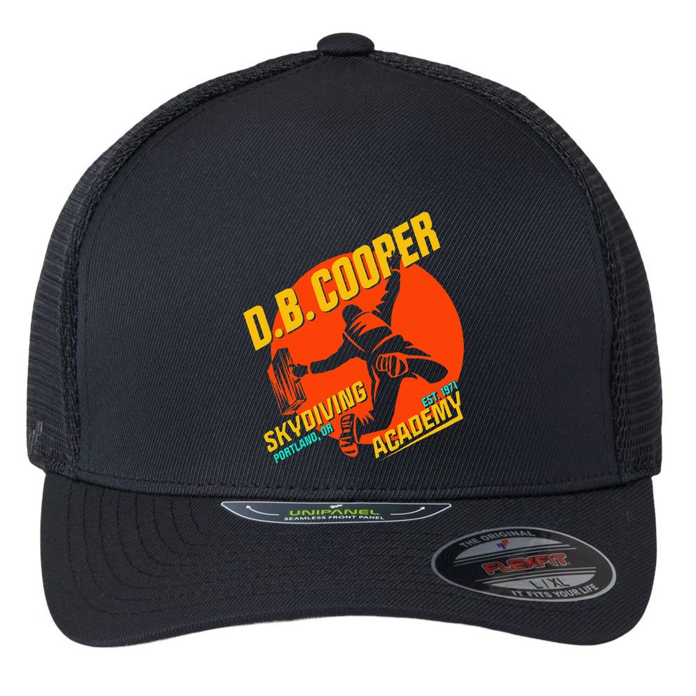 Db Cooper Skydiving Academy Flexfit Unipanel Trucker Cap