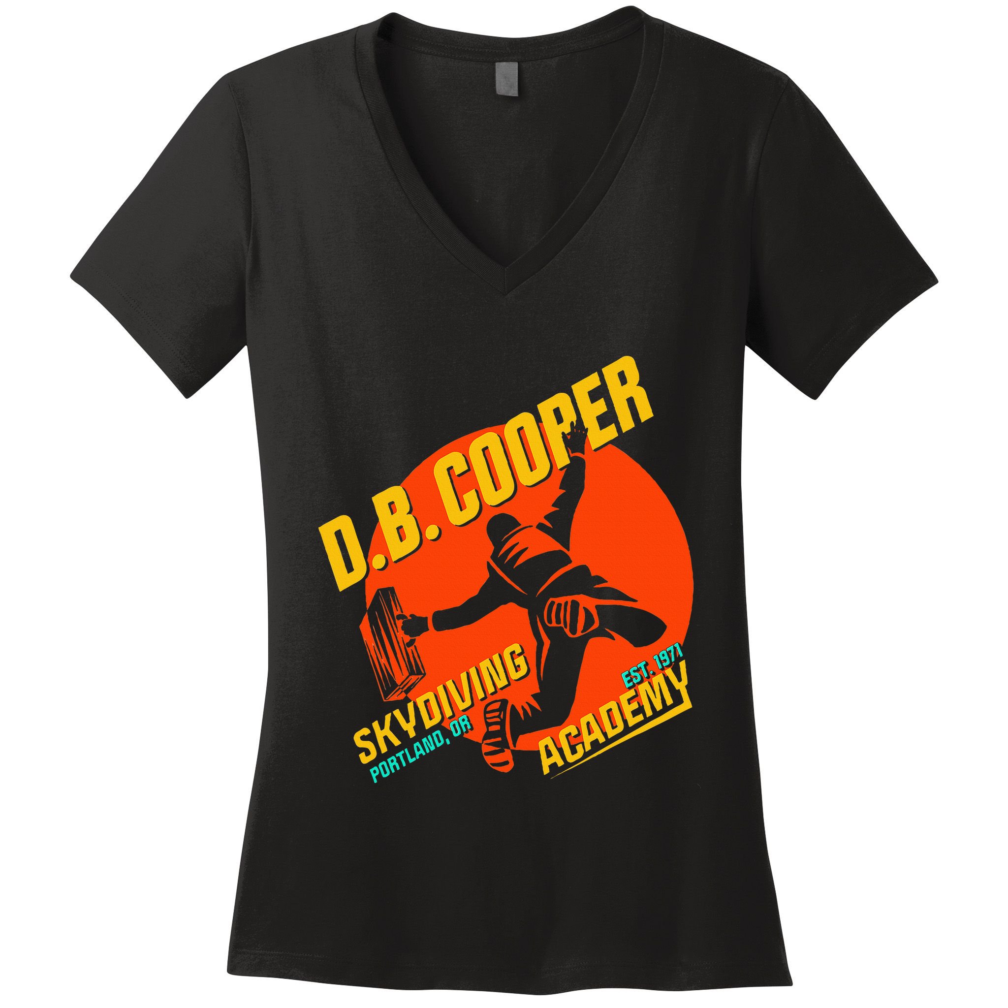 Db Cooper Skydiving Academy Women's V-Neck T-Shirt