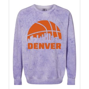 Denver City Skyline Colorado Basketball Fan Jersey Colorblast Crewneck Sweatshirt