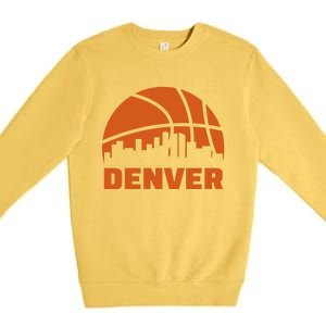 Denver City Skyline Colorado Basketball Fan Jersey Premium Crewneck Sweatshirt