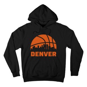 Denver City Skyline Colorado Basketball Fan Jersey Hoodie