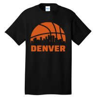 Denver City Skyline Colorado Basketball Fan Jersey Tall T-Shirt