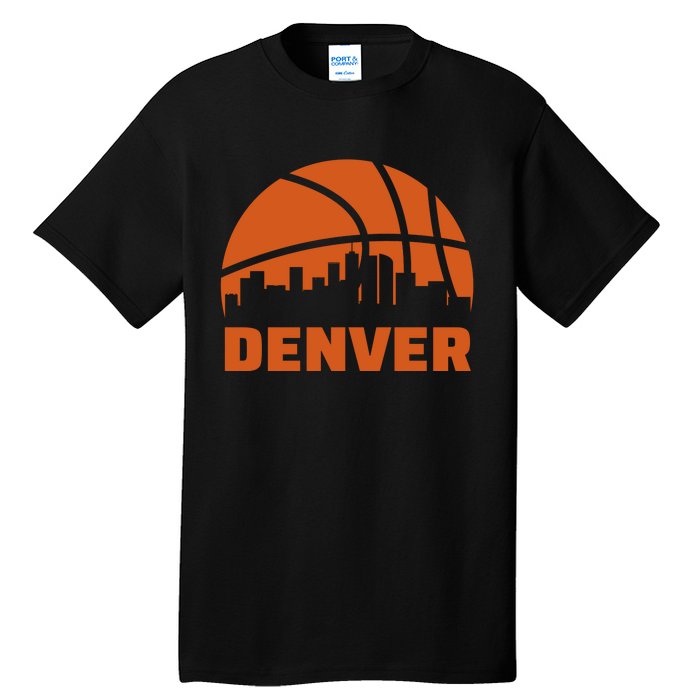 Denver City Skyline Colorado Basketball Fan Jersey Tall T-Shirt