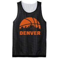 Denver City Skyline Colorado Basketball Fan Jersey Mesh Reversible Basketball Jersey Tank