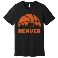 Denver City Skyline Colorado Basketball Fan Jersey Premium T-Shirt