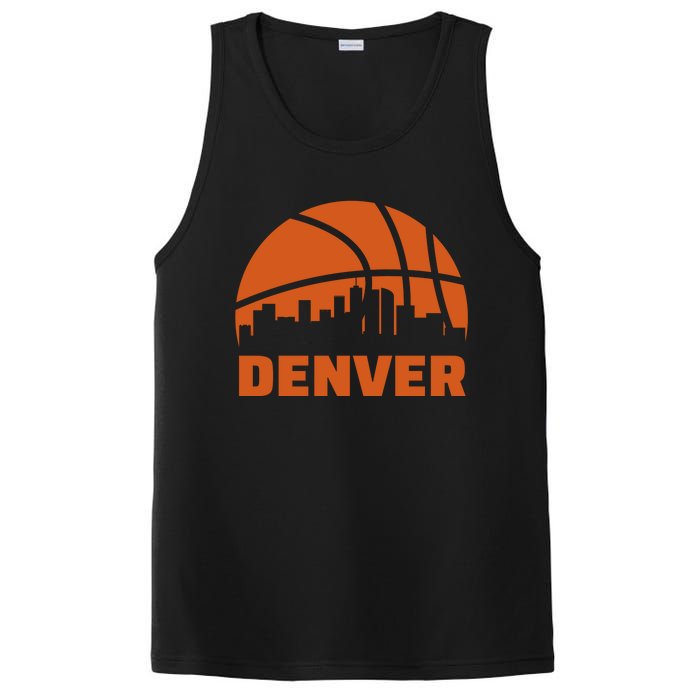 Denver City Skyline Colorado Basketball Fan Jersey PosiCharge Competitor Tank