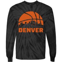 Denver City Skyline Colorado Basketball Fan Jersey Tie-Dye Long Sleeve Shirt