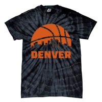 Denver City Skyline Colorado Basketball Fan Jersey Tie-Dye T-Shirt