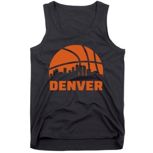 Denver City Skyline Colorado Basketball Fan Jersey Tank Top