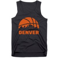 Denver City Skyline Colorado Basketball Fan Jersey Tank Top