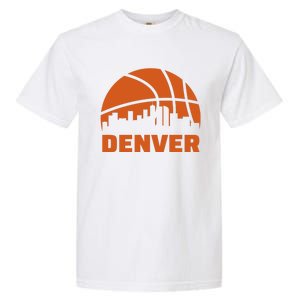 Denver City Skyline Colorado Basketball Fan Jersey Garment-Dyed Heavyweight T-Shirt