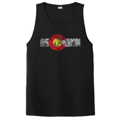 Distressed Colorado State Flag Denver Co Patriotic PosiCharge Competitor Tank