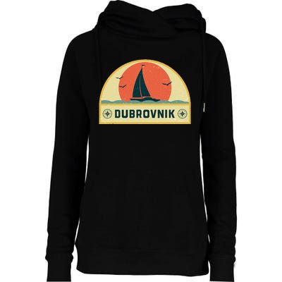 Dubrovnik Croatia Sailing Vacation Womens Funnel Neck Pullover Hood