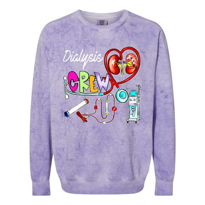 Dialysis Crew Stethoscope Heart Ney Nephrology Technician Gift Colorblast Crewneck Sweatshirt