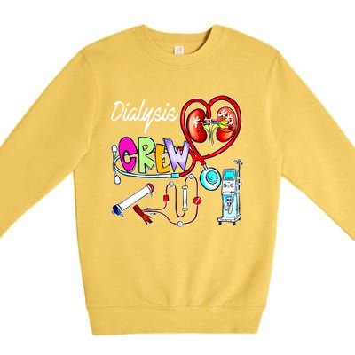 Dialysis Crew Stethoscope Heart Ney Nephrology Technician Gift Premium Crewneck Sweatshirt