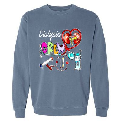 Dialysis Crew Stethoscope Heart Ney Nephrology Technician Gift Garment-Dyed Sweatshirt