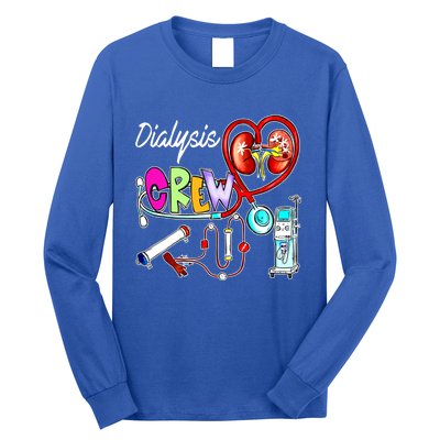 Dialysis Crew Stethoscope Heart Ney Nephrology Technician Gift Long Sleeve Shirt