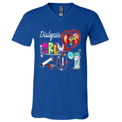 Dialysis Crew Stethoscope Heart Ney Nephrology Technician Gift V-Neck T-Shirt