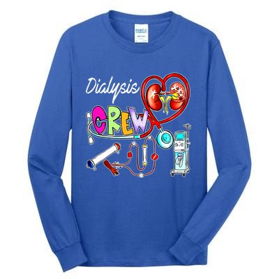 Dialysis Crew Stethoscope Heart Ney Nephrology Technician Gift Tall Long Sleeve T-Shirt