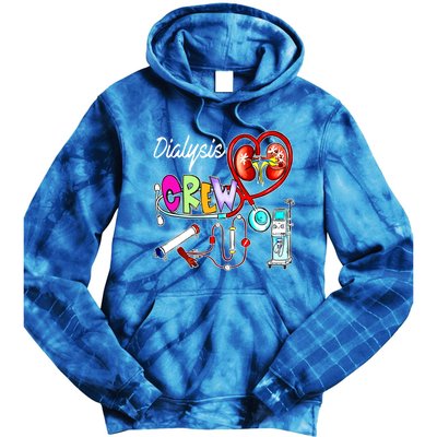 Dialysis Crew Stethoscope Heart Ney Nephrology Technician Gift Tie Dye Hoodie