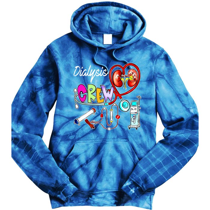 Dialysis Crew Stethoscope Heart Ney Nephrology Technician Gift Tie Dye Hoodie