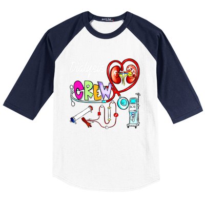 Dialysis Crew Stethoscope Heart Ney Nephrology Technician Gift Baseball Sleeve Shirt