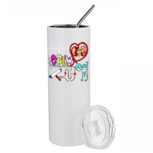 Dialysis Crew Stethoscope Heart Ney Nephrology Technician Gift Stainless Steel Tumbler